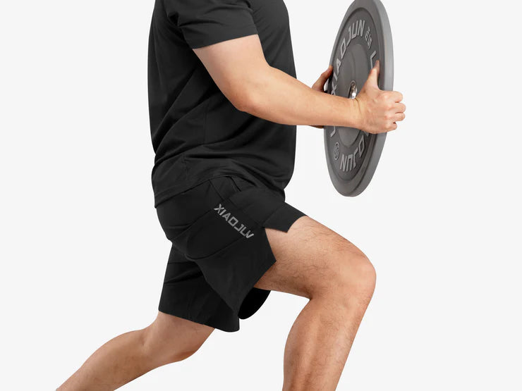 LUXIAOJUN Men's Workout Athletic Quick Dry Shorts 9”